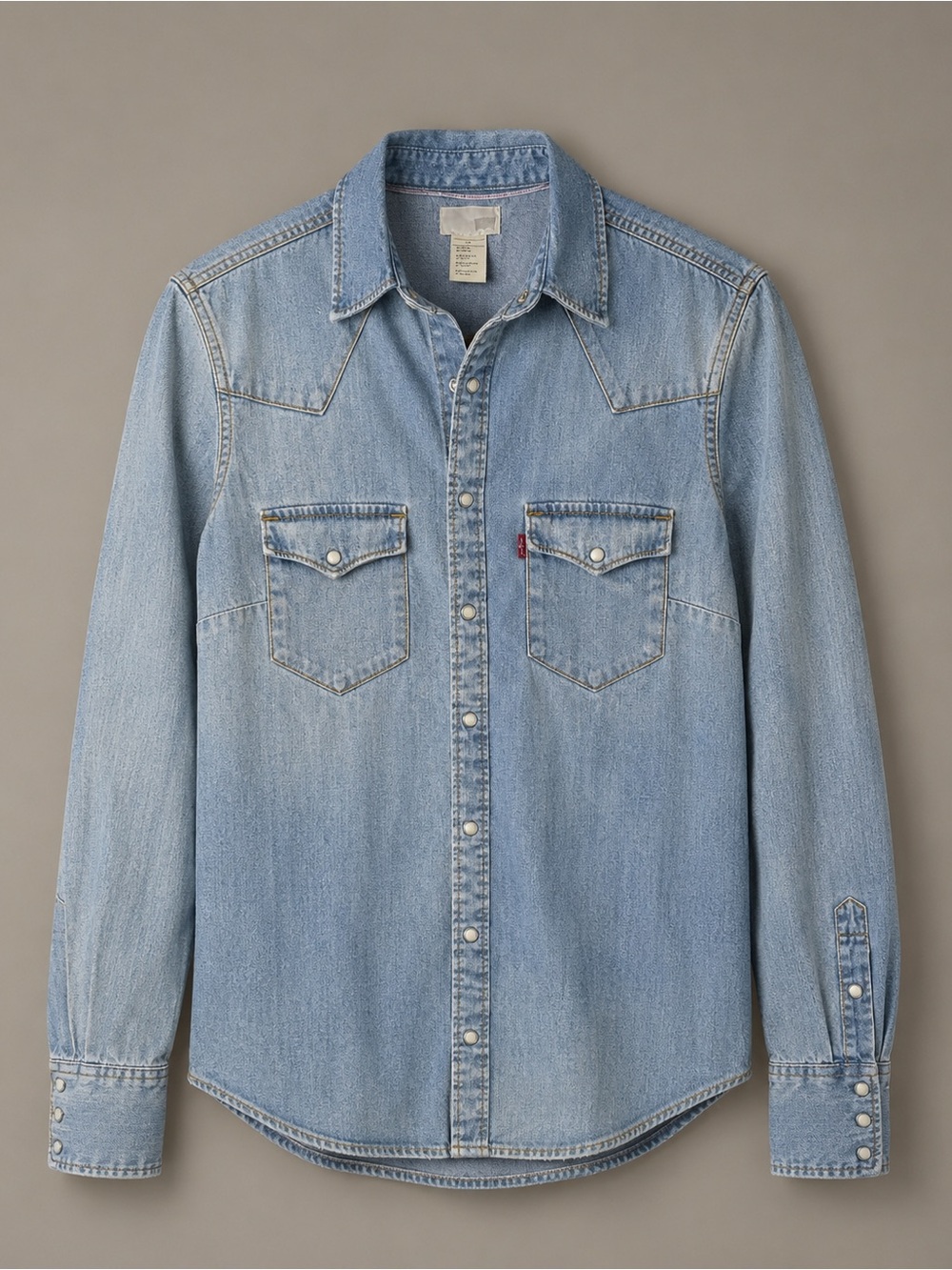 Levi's Light Wash Denim Western Button-Up Shirt